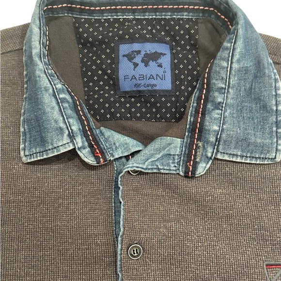 Y2K Men's Charcoal‎ Long Sleeve Polo Shirt - Picture 4 of 5